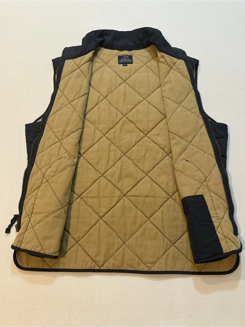 J.Crew Quilted Navy Vest Men’s Medium
